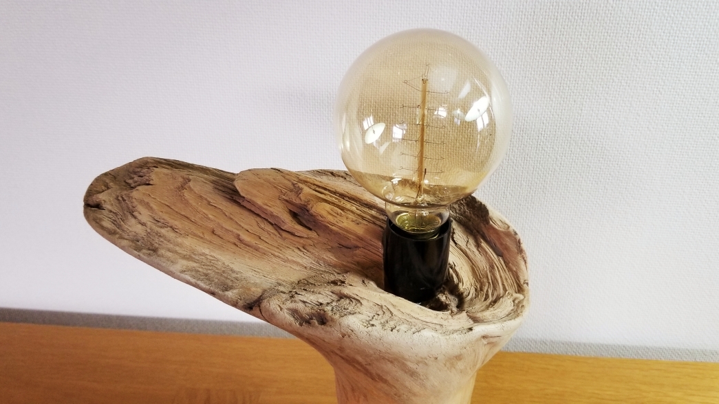 Lampe en bois flotté naturel - Oboisdormant Créations Bois Flotté