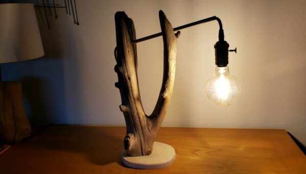 Lampe bois & metal