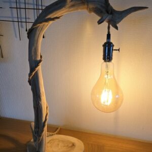 Lampe bois courbe