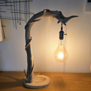 Lampe bois courbe