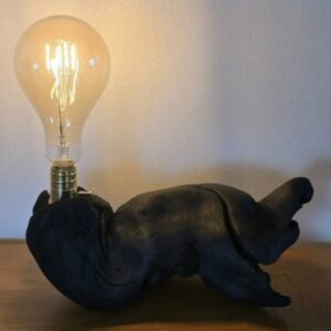 Lampe bois noir