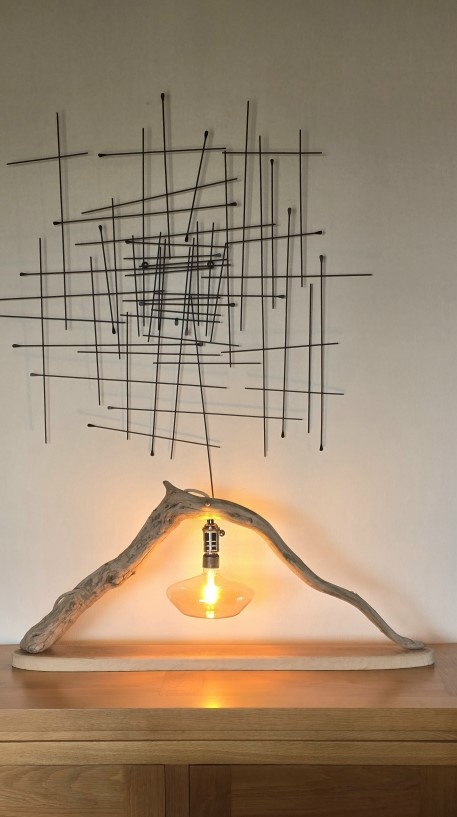 Grande lampe bois
