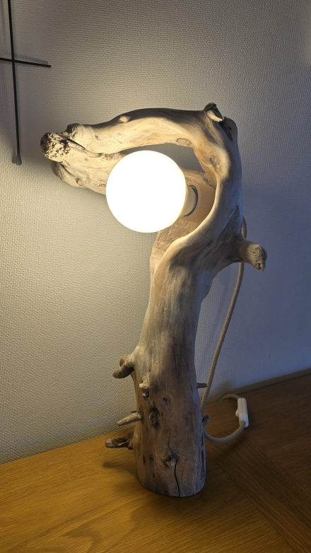 Lampe lune bois